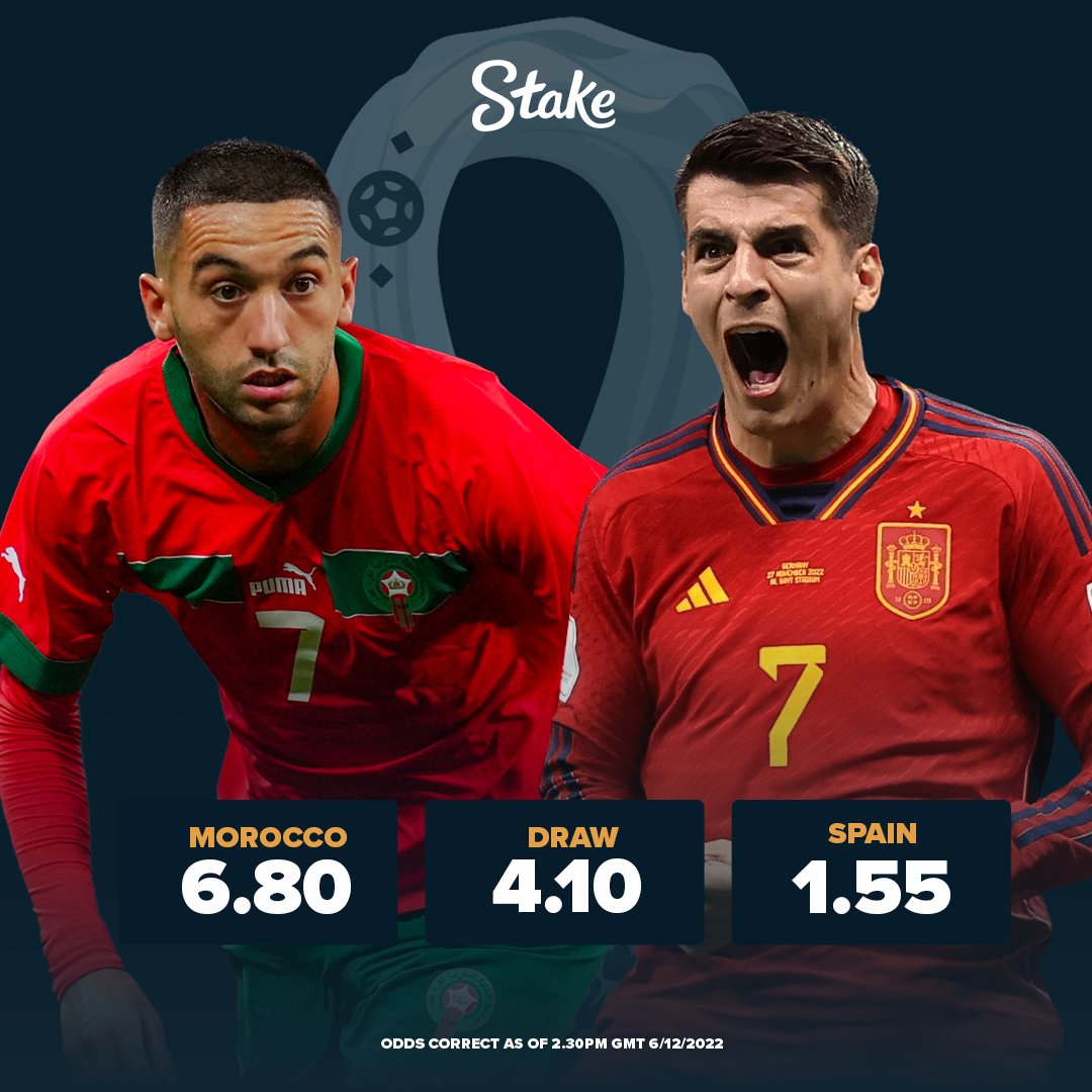Stake's tweet photo. We want someone to represent each team in #AtlasLions V #VamosEspaña at the #FIFAWorldCup and go H2H for some $ 🤑

Comment your team below +❤️ &amp; RT

2 people will be selected before kickoff and assigned a team each. If your team wins get $1,000 in Stake credit, lose get $250 🏆 https://t.co/ZVMw4lwFaN
