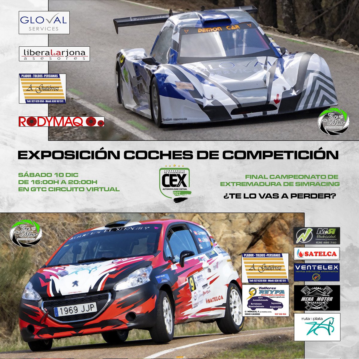 GTCcaceres's tweet photo. ¿Todavía no te has apuntado el #CEX22?💚🤍🖤 ¡Te presentamos la combinación elegida para la fase previa! ¡Puedes participar hasta el jueves!🔝🏆
Y el sábado final más...¡SORPRESA! Exposición de 2 coches de competición! ¿Te lo vas a perder?😱 https://t.co/QiFGXKSxuv