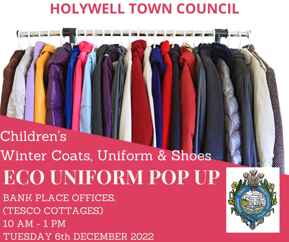 Holywell_Town's tweet photo. 📌Don't forget our Eco Uniform, Clothes and Shoes Pop Up today at Holywell Town Council Offices 📌 https://t.co/JSG0fQqqEr