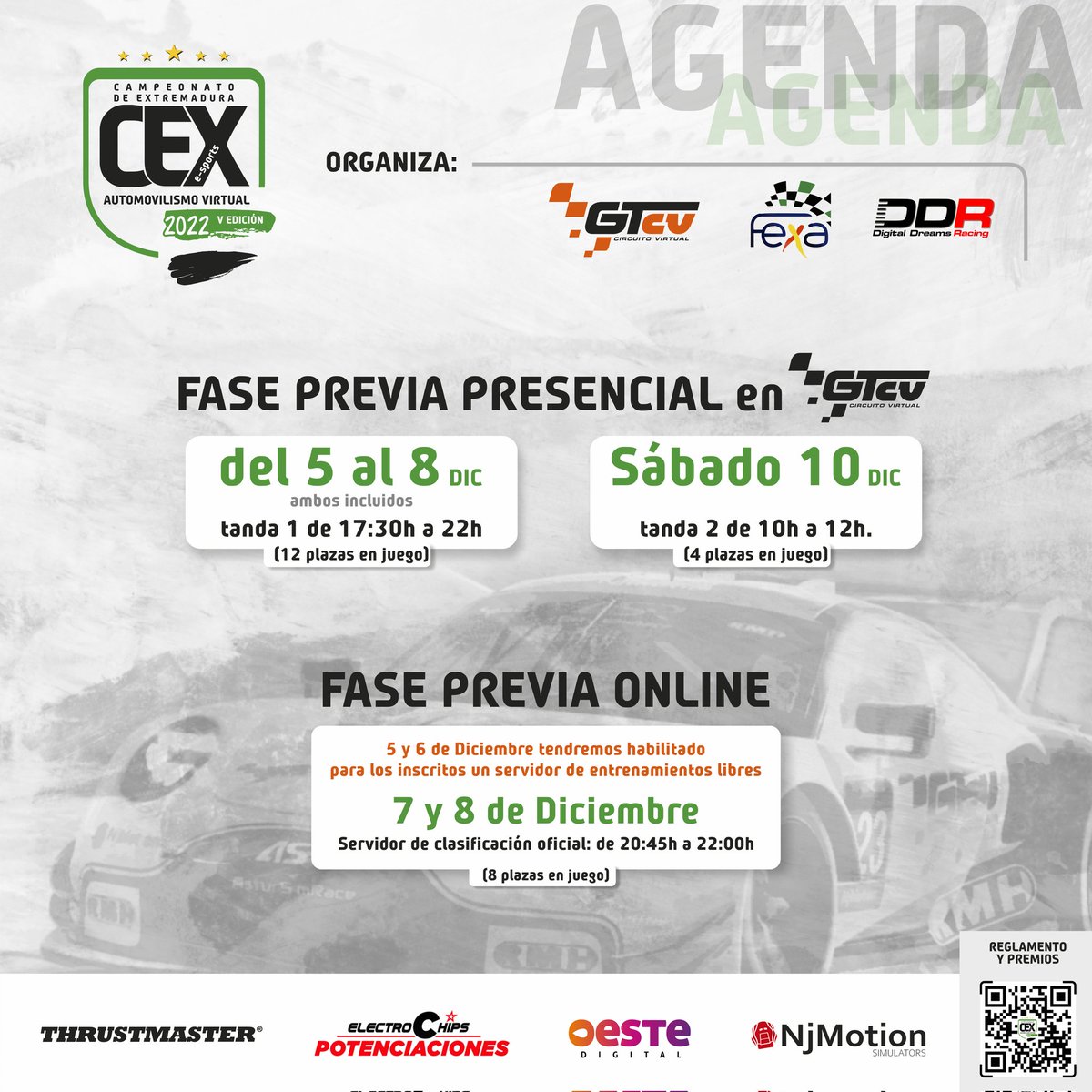 GTCcaceres's tweet photo. ¿Todavía no te has apuntado el #CEX22?💚🤍🖤 ¡Te presentamos la combinación elegida para la fase previa! ¡Puedes participar hasta el jueves!🔝🏆
Y el sábado final más...¡SORPRESA! Exposición de 2 coches de competición! ¿Te lo vas a perder?😱 https://t.co/QiFGXKSxuv