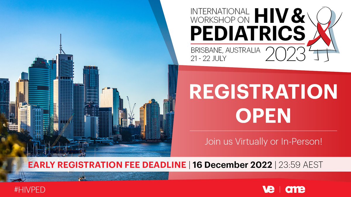 teampata's tweet photo. The 15th International Workshop on HIV &amp; Pediatrics will take place in a hybrid format from 21-22 July 2023 in Brisbane, Australia - just before the #IAS2023 Conference. Early bird registration is now open ➡️https://t.co/dWObMVR04p @Academic_MedEdu https://t.co/0YePQTHlWI