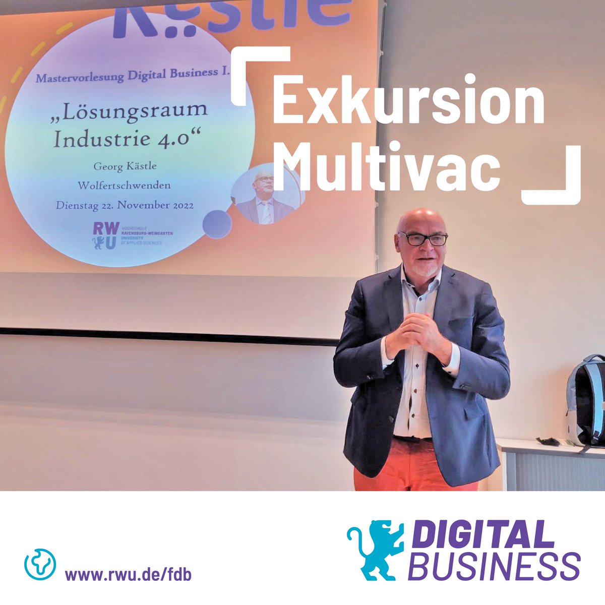 WIHRW's tweet photo. 👉Vorlesung der besonderen Art
Unter dem Motto „Vorlesung+ @Multivac“ durften am Dienstag, 22.11.2022, die Studierenden des Fachbereichs Digital Business und weiterer Studiengänge eine etwas andere Vorlesung erleben. 
#rwu #weingarten #ravensburg
https://t.co/zmBjAb0srD https://t.co/nSBbUUmXx0