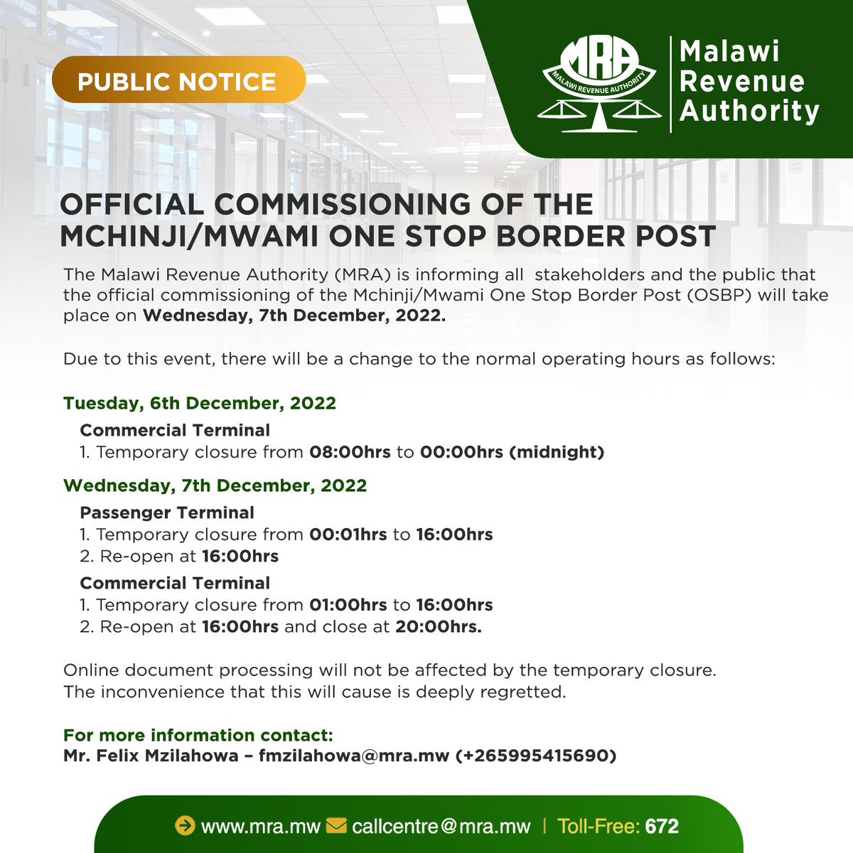 MRA_Malawi's tweet image. Official commissioning of the Mchinji/Mwami One Stop Border Post #OSBP #Malawi