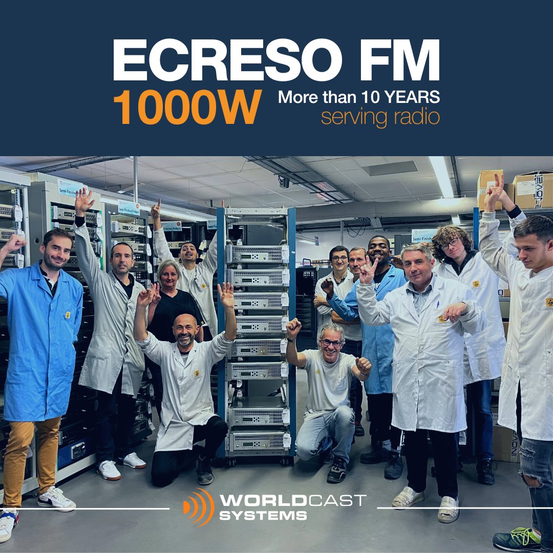 WorldCastSys's tweet photo. The last rack of Ecreso FM 1000W will soon be shipping out! We’re saying goodbye to this fantastic solution which has been serving radios for over 10 years. With the end of this generation comes the newest series of #Ecreso FM transmitters, the #AiO Series.

#Ecreso1kW #BestTCO https://t.co/xqhFKDZQql