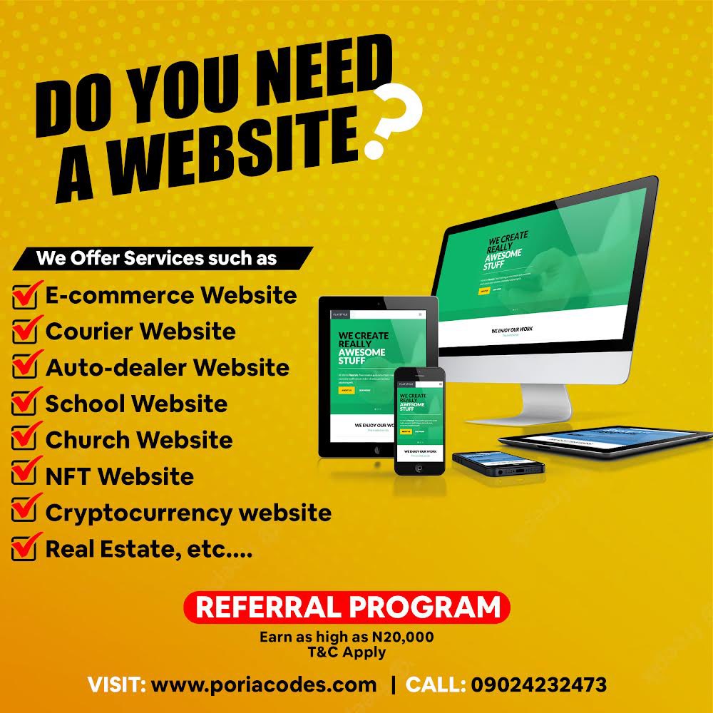thewomenorbit's tweet photo. Looking for a professional full-stack web developer to create your website?
Send a DM to @poria_codes
They build Pixel Perfect, Responsive, and SEO optimized websites at an affordable rate.
You also get a percentage for every successful client referral.
#twomarketplace https://t.co/6Xpv68EzOx