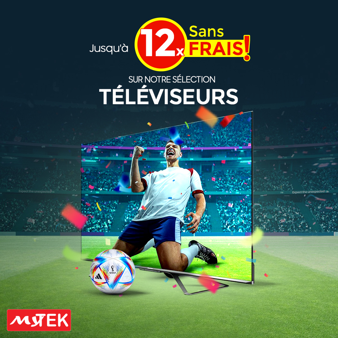 Mytek_tunisia's tweet photo. بمناسبة كأس العالم #قطر2022⚽️
بدّل التلفزة وخلّص على #عام نفس السوم😍 من غير زيادة 
الأسوام هنا:
Tv 32" https://t.co/kQhhvuxG7Y
Tv 40" https://t.co/GblVu5Y4ah 
Tv 43" https://t.co/6iBlkmasIV 
Tv 50" https://t.co/iwe1kIJsyc 

باش تعدّي كوموند أطلبنا ☎️ 36010012
#MyTek https://t.co/7Ei9506GvK