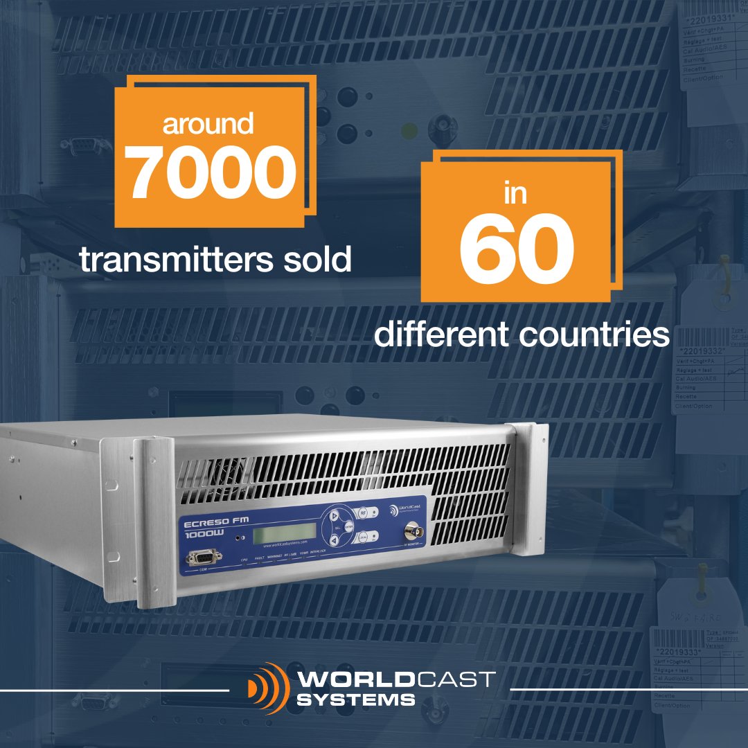 WorldCastSys's tweet photo. The last rack of Ecreso FM 1000W will soon be shipping out! We’re saying goodbye to this fantastic solution which has been serving radios for over 10 years. With the end of this generation comes the newest series of #Ecreso FM transmitters, the #AiO Series.

#Ecreso1kW #BestTCO https://t.co/xqhFKDZQql