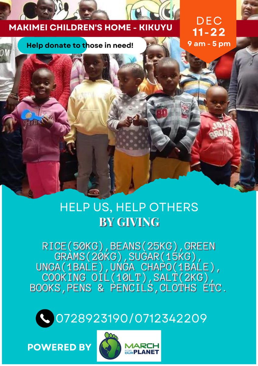 Lydiakalekye3's tweet photo. The festive season is here. What are you planning to do during this time? I want to #blesssomeone. I want to bless #Makimeichildrenshome with a packet of unga. Join us by sending your contributions in kind or in cash Paybill number 247247,Till or Account No. 195797 https://t.co/GR8f43eyTp