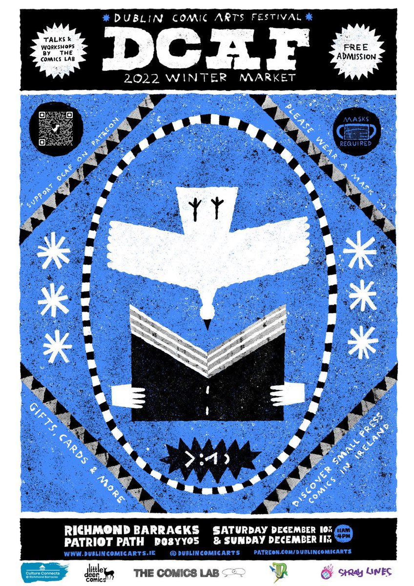 Our winter market is just around the corner! Come join us at the Dublin Comic Arts Festival this weekend the 10th-11th of December at the @richmondbarracksdublin from 11am till 4pm

Venue: Richmond Barracks
St Michael's Estate, Inchicore, Dublin, D08 YY05