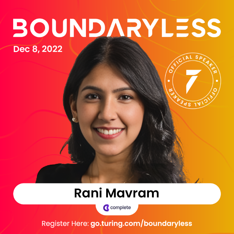 turingcom's tweet photo. Learn how to harness the power of #boundaryless for your business with insights from innovative leaders

👉 @pauladieli, VP of Onboarding &amp; Mobility, Operations team at @remote

👉 @ranimavram, Co-founder &amp; CEO at @withcomplet

👉 @manuthan, Founder at @outsiteco

#Conference