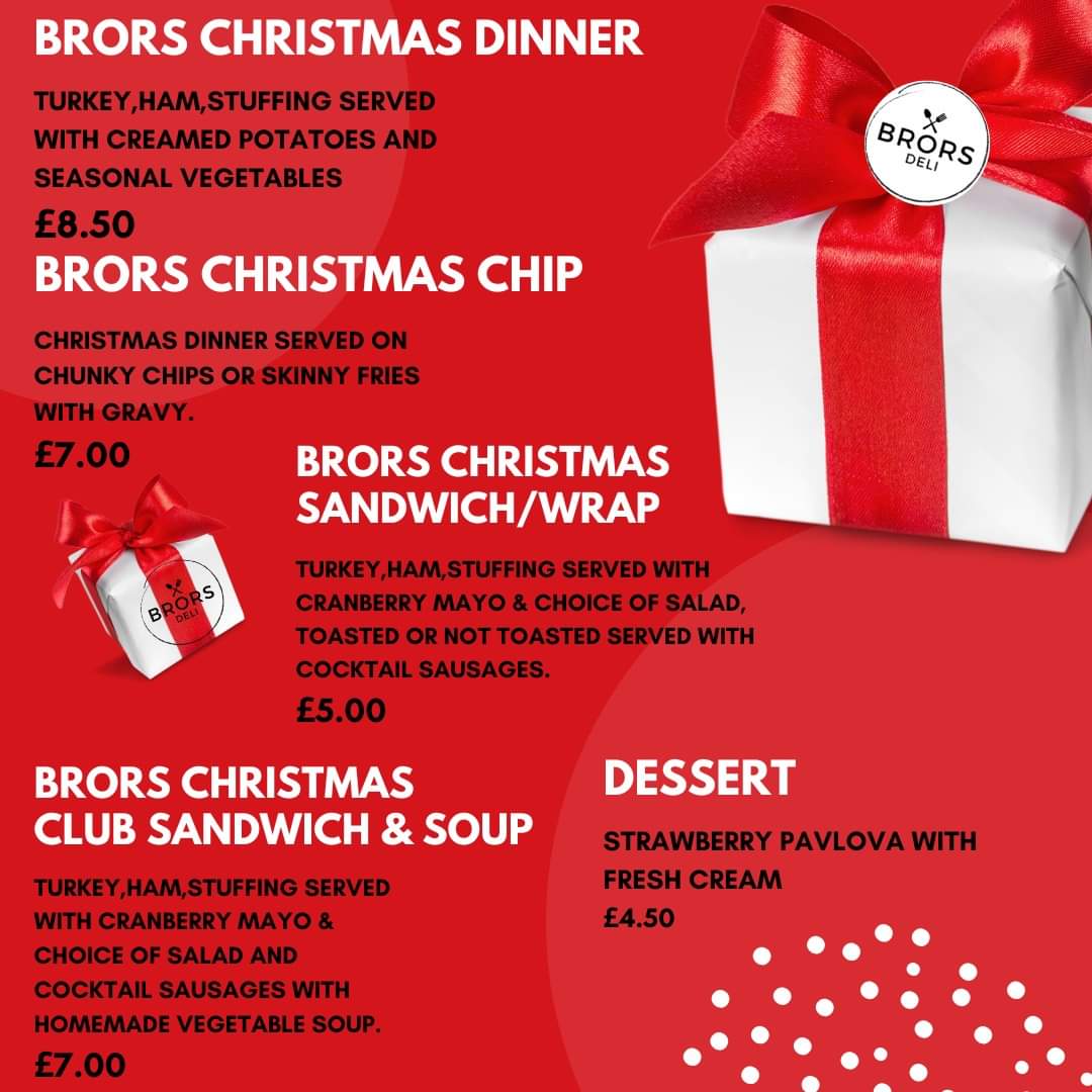 BrorsDeli's tweet photo. 𝗛𝗮𝘃𝗲 𝘆𝗼𝘂𝗿𝘀𝗲𝗹𝗳 𝗮 𝗕𝗥𝗢𝗥𝗦 𝗖𝗵𝗿𝗶𝘀𝘁𝗺𝗮𝘀 ... 🎅🤶

Available for sit in, delivery, take out and Just eat!

02896223177

07702494938

🎁 https://t.co/E0NJe8KPDW