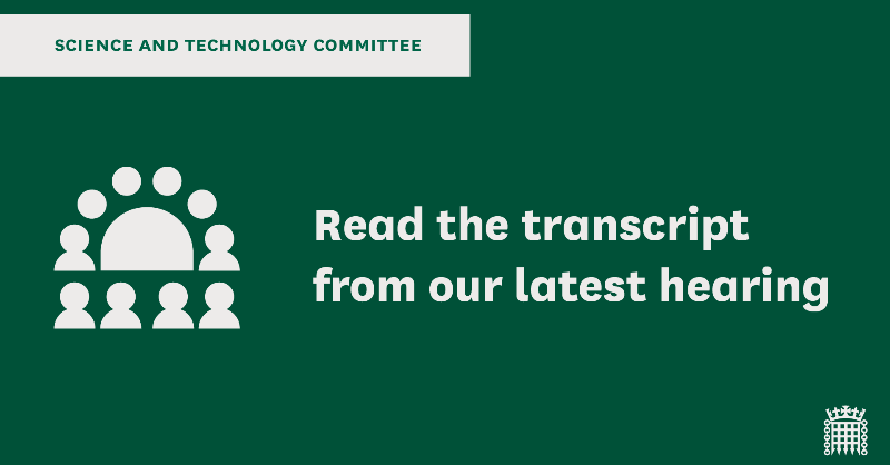 CommonsSITC's tweet photo. We have just published the transcript from our evidence session yesterday when we heard from AI experts on the use of AI in medical research and healthcare.