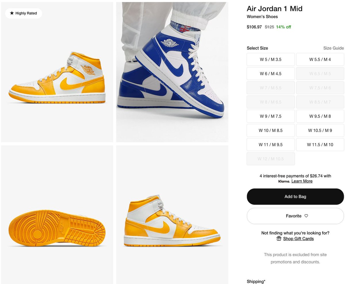 Ad: Few sizes under retail
Women's Air Jordan 1 Mid 'White/University Gold'
=> bit.ly/3tC2WYk