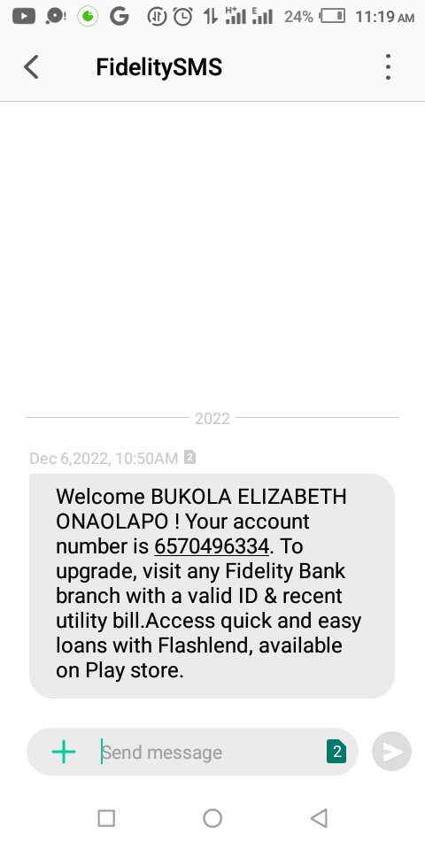 Bukola_eliza's tweet photo. Just opened a fidelity account ✌️♥️
@fidelitybankplc
#Bryannonly
#fidelitygiantstrides https://t.co/HAMek2A6y6