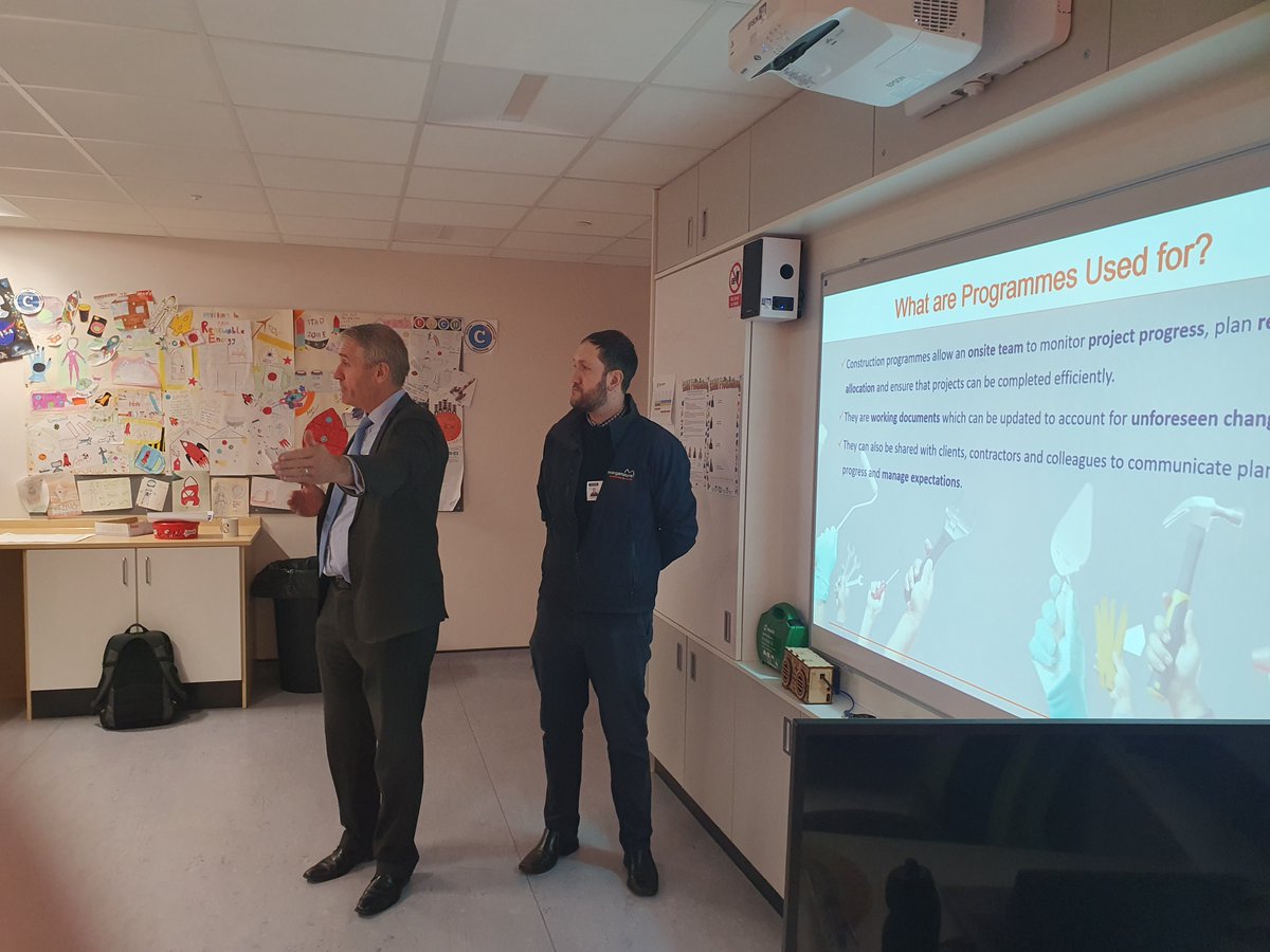 It was a pleasure to be invited to <a href="/CefnSaesonComp/">Cefn Saeson Comp</a> this morning to do a Morganstone takeover of their Yr 11 Construction class.  We had such a warm welcome 👍.  Our Operations and Project Manager really enjoyed taking center stage. <a href="/NPTCouncil/">Neath Port Talbot Council</a> <a href="/CareersWales/">Careers Wales</a> 
#programmemanagement