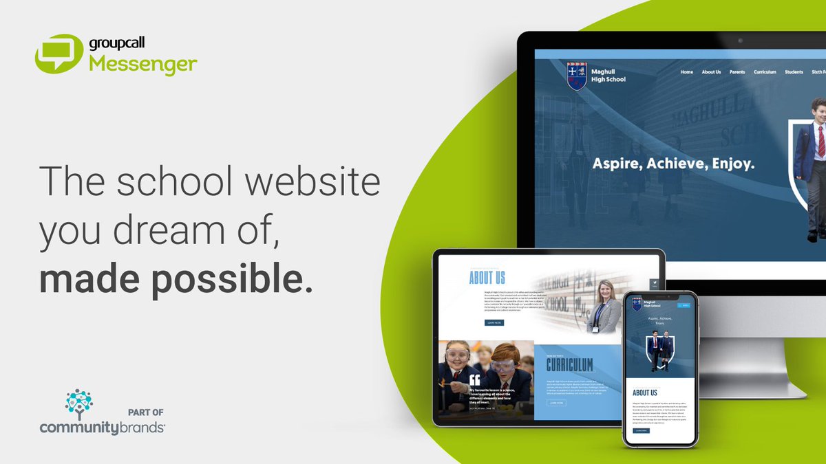 Groupcall's tweet image. A new school website might be exactly what you need to optimise engagement and make manual processes easier. Our web design team are dedicated to following your wishes and requirements, read how they created a new website for Maghull High School: bit.ly/3XUFEdD