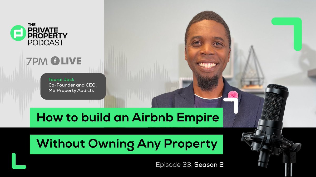 How to build an Airbnb Empire Without Owning Any Property
 
Welcome to the Private Property Podcast. Taurai Jack, who is the founder and CEO of M5 Property Addicts is joining us today. 
 
#PrivatePropertyPodcast #PropertyInvestment #FirstTimeHomeBuying #Airbnb