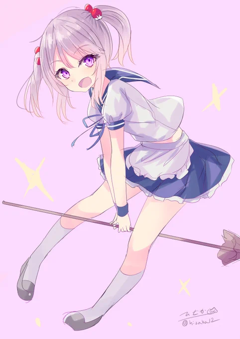 箒で遊ぶ漣#艦これ版深夜の真剣お絵描き60分一本勝負#艦これ版真剣お絵描き60分一本勝負_20221205 