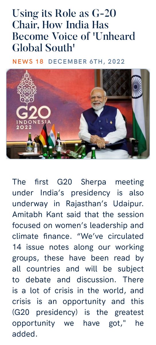 ColPKSingh1's tweet photo. Using its Role as G-20 Chair, How India Has Become Voice of 'Unheard Global South'
https://t.co/cmk8vo7H00 via NaMo App https://t.co/cKdY79mA2X
