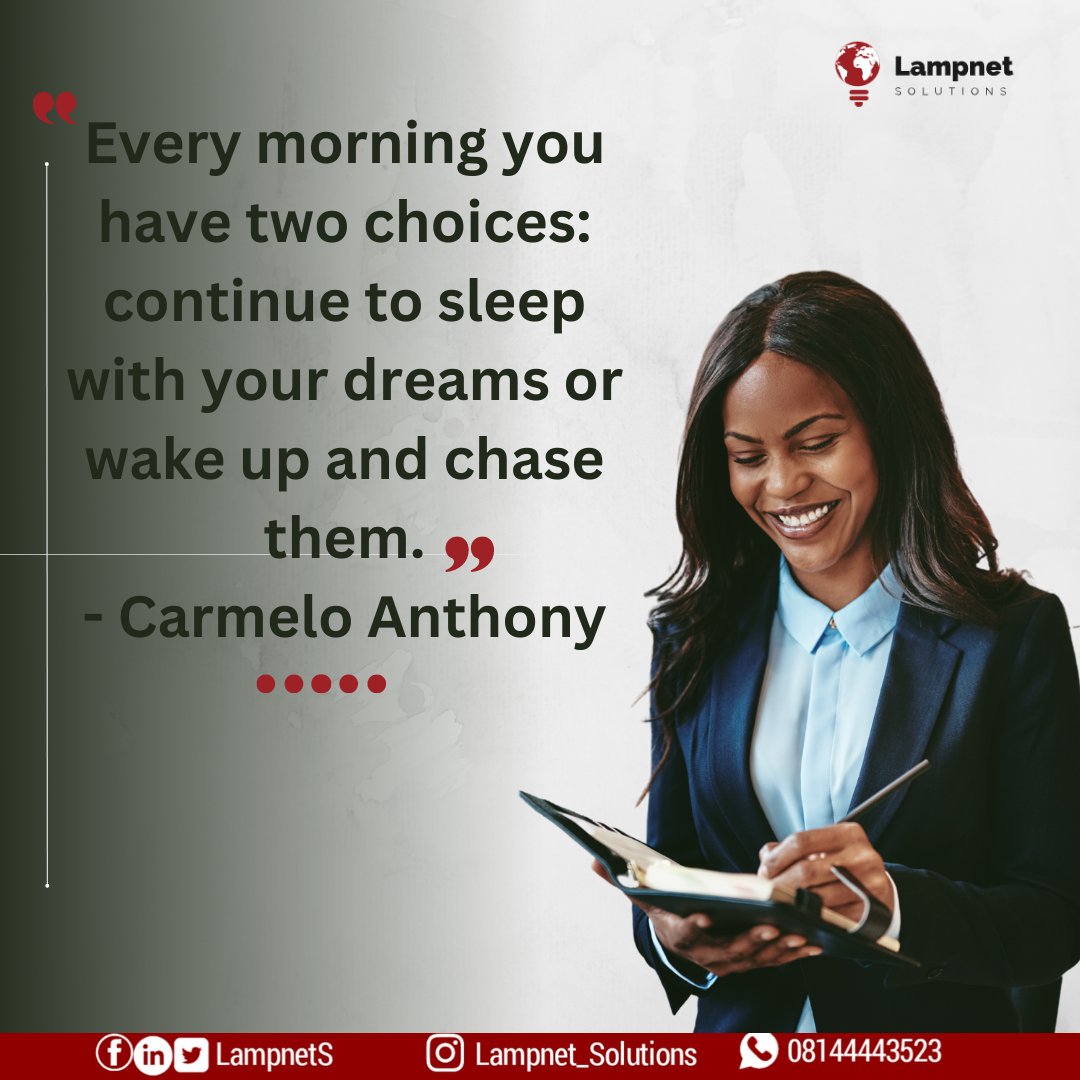 LampnetS's tweet photo. It's another Tuesday. Don't give up on your dreams.
#tuesdaymotivations #lampnetsolutions https://t.co/2RxHkUAksl