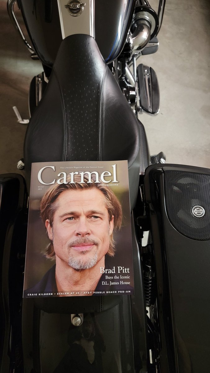 Yes, That's @BradPittWeb On My <a href="/harleydavidson/">Harley-Davidson</a> &amp; Yes, He Has A Little Place Down The Road From Me Now. <a href="/CarmelMagazine/">Carmel Magazine</a> <a href="/RaceWeatherTech/">WeatherTech Racing</a> <a href="/TMZ/">TMZ</a> <a href="/MontereyHerald/">Monterey Herald</a> <a href="/PacificGrove/">City of Pacific Grove</a> <a href="/california/">California</a> <a href="/Roadglide/">Roadglide</a> <a href="/RinehartRacing/">RinehartRacing</a> <a href="/THR/">The Hollywood Reporter</a> <a href="/accesshollywood/">Access Hollywood</a> <a href="/sagaftra/">SAG-AFTRA</a> <a href="/PebbleConcours/">PebbleBeachConcours</a>