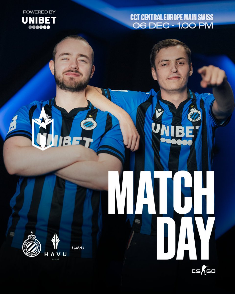 eClubBrugge's tweet photo. MATCHDAY! ⚔️ Facing Havu in the @REPUBLEAGUE CCT Central EU Swiss stage! #REPUBLEAGUE #CCT #CSGO https://t.co/AjeDlaA2Gr