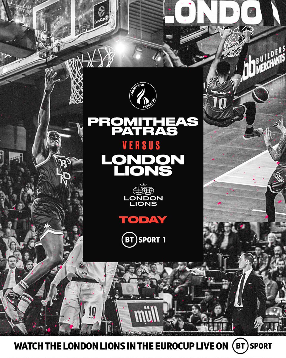𝗣𝗥𝗢𝗩𝗜𝗡𝗚 𝗜𝗧 𝗢𝗡 𝗧𝗛𝗘 𝗖𝗢𝗨𝗥𝗧 🏀

Can <a href="/LondonLions/">London Lions Basketball</a> make it three wins on the bounce in the EuroCup? 

They face Promitheas Patras away, and we have all the action live on BT Sport ✨

📺 BT Sport 1 | 📆 Today | ⏰ 5.15pm