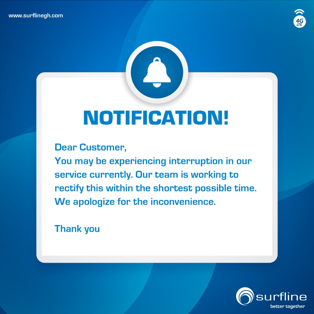 Please be informed of the service update.