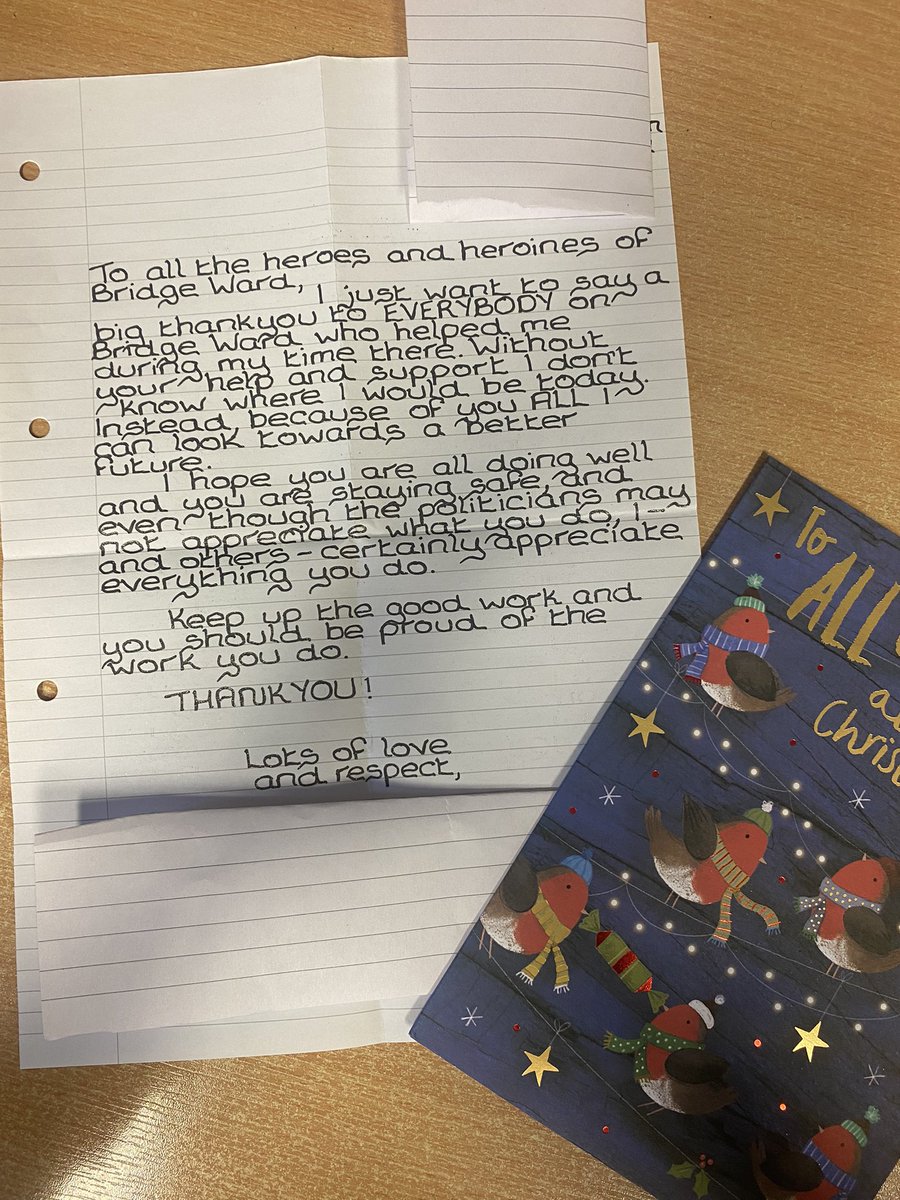 LauratomkinsB's tweet photo. What a lovey Christmas Card we received this morning.. ❤️ #recovery #teambridge @Mersey_Care @JR_MerseyCare @OT_EmmaB @katiemadden95 @LauraSpooner796 @BethFawcett68 @NandaDayalan @Shelly40588788 https://t.co/7MsvaPp1HA
