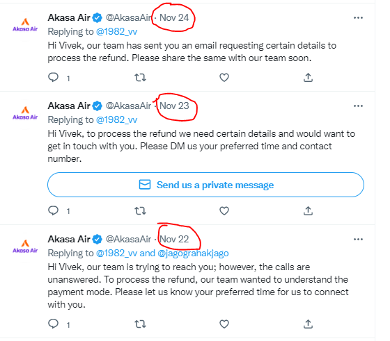 1982_vv's tweet photo. @AkasaAir @AkasaAir Getting the same reply from you guys from past one 1.5 months. See the screenshot as a reminder to you guys. If high priority means more than a month, I'm just thinking how many years non high priority cases you will take to resolve.
@JM_Scindia @MoCA_GoI Please help https://t.co/oe34nO9LjN