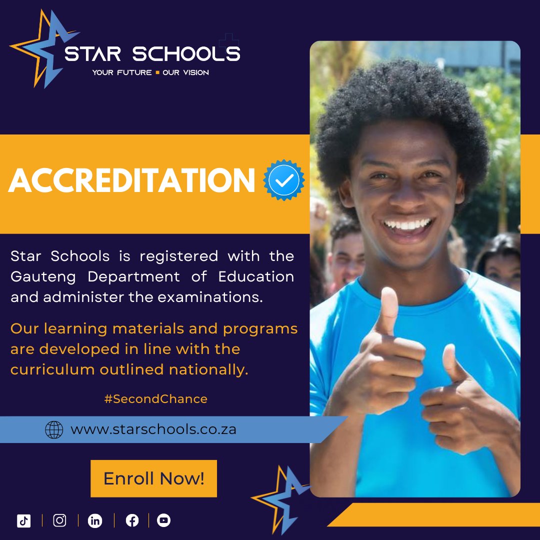 starschools's tweet photo. Matric Re-Write – Your Second Chance!

Star Schools offers you a second chance to attempt your matric for a better matric pass rate. Register with the best Rewrite Centre in the country to open your pathway to university education. 
#starschools #matricrewrite #education #Grade12 https://t.co/upgSALqhN8