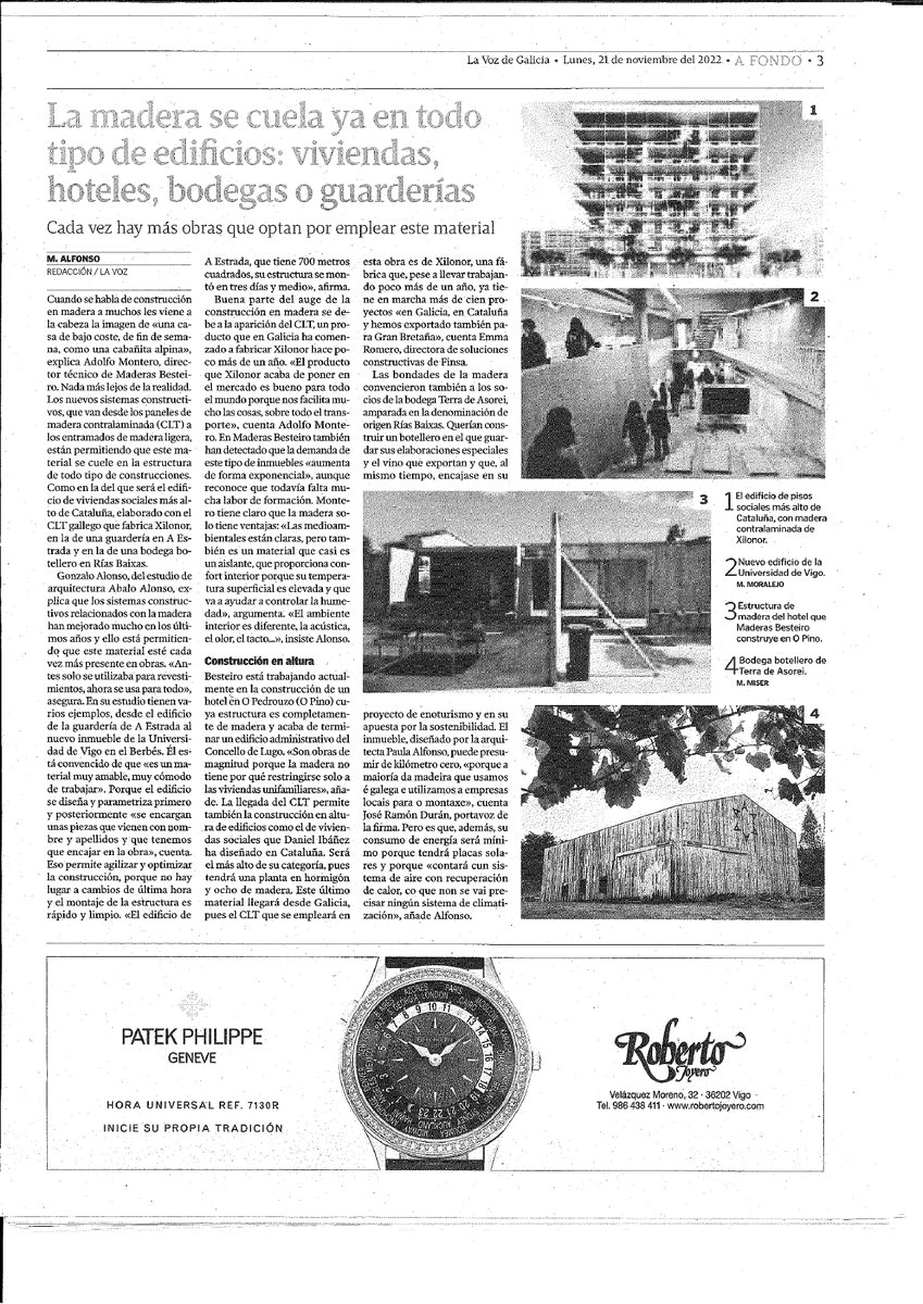 pinodegalicia's tweet photo. A madeira volve estar presente en todo tipo de edificios e Galicia afronta un déficit de piñeiro derivado deste auxe da construción en madeira. Nesta información de @lavozdegalicia recóllese unha análise da situación que atravesa o sector forestal galego.
#pinodegalicia https://t.co/KQ9aDeuw0c