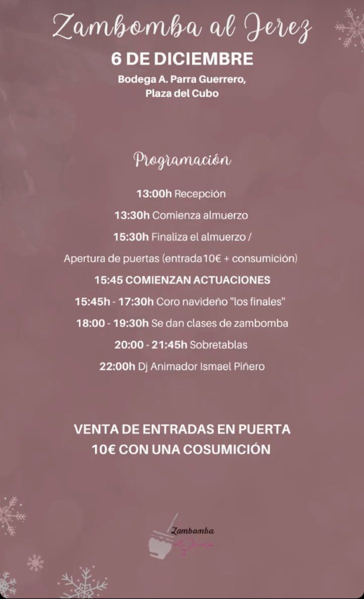 corolosfinales's tweet photo. 🌲 #ZAMBOMBAS | ¡¡Nos vemos esta tarde!!

¡Os esperamos en la Bodega A. Parra Guerrero (Plaza del Cubo) con nuestros amigos de “Zambombas al Jerez” a partir de las 16:00 h con el mejor ambiente y los villancicos de siempre!

!Pasamos lista! ✍️
#CoroLosFinales
#ZambombasJerez22 https://t.co/G9QKyt06iA