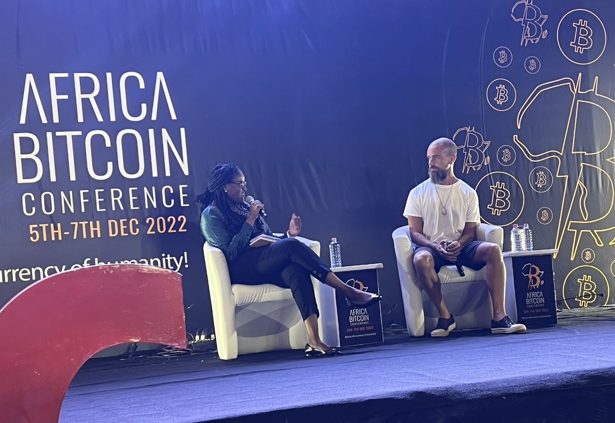 Big moment as <a href="/jack/">jack</a> takes the stage with <a href="/Farida_N/">Farida Bemba Nabourema</a>

Why does Jack focus on Bitcoin?

“To put money back in the hands of the people and to help the world build an open internet-native currency not controlled by governments and corporations”

The implications for Africa are vast 🔥