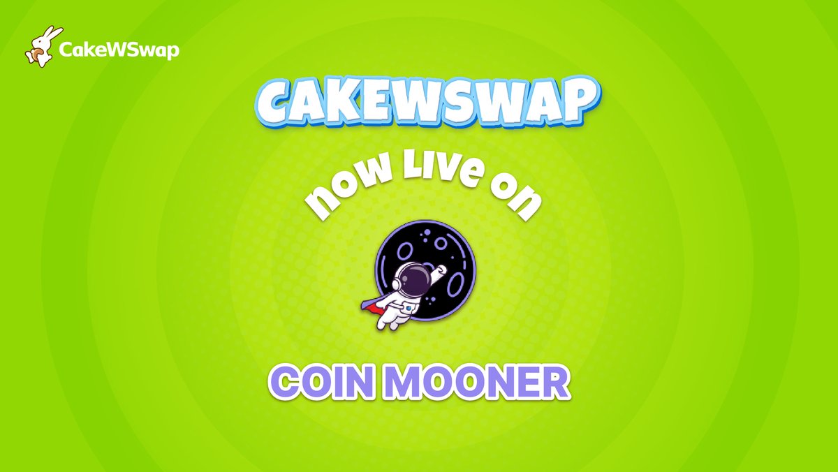 cakewswap's tweet photo. CONGRATULATION FOR NEW LISTING! ⭐️

🔥 CakeWSwap have listed on @CoinmoonerCom 

This time to buy and hold $CAKEW 🥳🥳🥳

🚩 https://t.co/AIgD6WLa8d

🛡Contract: 0x2876992cdd3b48a08375768d7fc7f4ac7154d114

📌Buy now: https://t.co/zvp4vULaGh

#BSC #ETHW #CAKEW https://t.co/4Og2mPfVRU