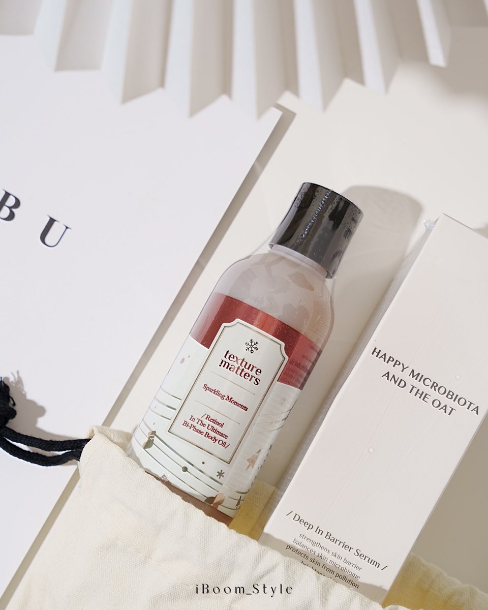 iBoomStyle's tweet photo. อยากจะบอกขอบคุณแบบตะโกนที่ทาง Texture Matters ส่ง Holiday Gift เป็นบอดี้ออยล์กลิ่นใหม่ New Retinol In The Ultimate Bi-Phase Body Oil sparkling moments พร้อมเซรั่มกู้ผิวตัวโปรดอย่าง Deep In Barrier Serum มาดูแลผิวเราส่งท้ายปี
#TextureMatters #BodyOil #Skincare #Beauty #iBoomStyle https://t.co/Gxeh4T4Wyg