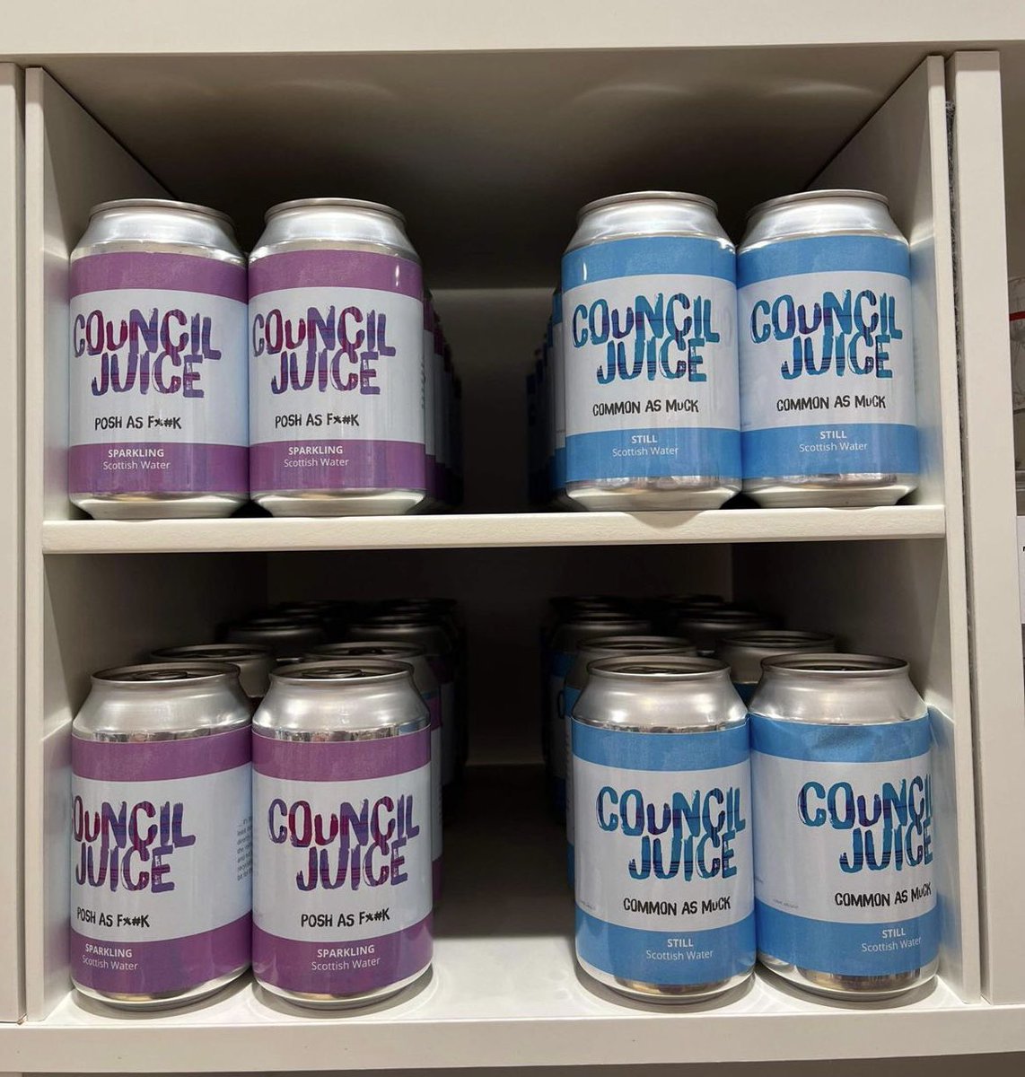 Common as muck or posh as f*@k? 💧

#borninscotland #counciljuice #cannedwater #stillorsparkling