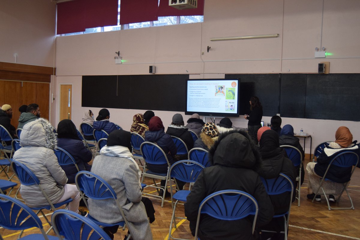 Great to see so many Year 1 parents attending Mrs Rai-Moore's meeting today about phonics. We also had lots of Reception parents yesterday meeting with Mrs Rai-Moore at another meeting to find out how to help their children with early reading.