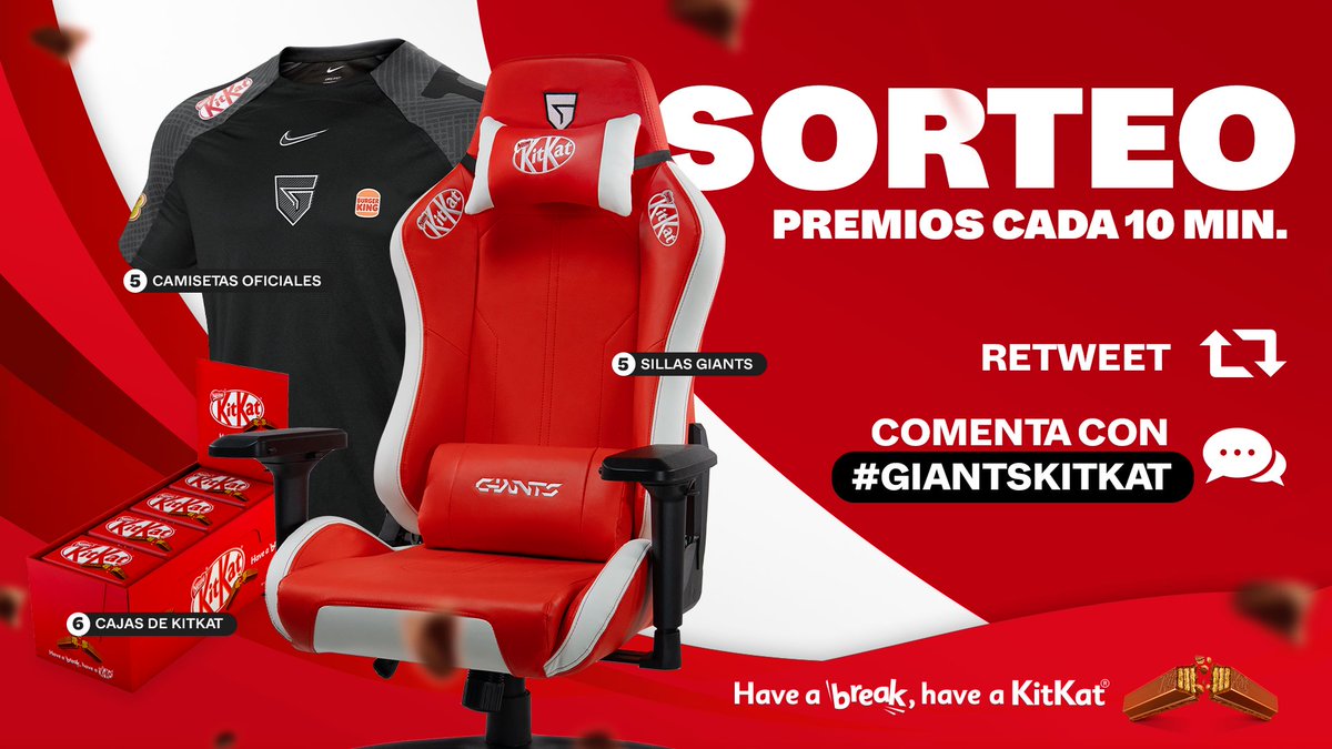 🍫 SORTEO PARA CELEBRAR EL PUENTE CON KITKAT 🍫

🚨 Llévate uno de estos 16 premios de forma muy fácil.

🔁 Haz RT
🗣️ Comenta con el hashtag #GIANTSKITKAT

1 ganador cada 10 minutos.
PARTICIPA 🍀😱