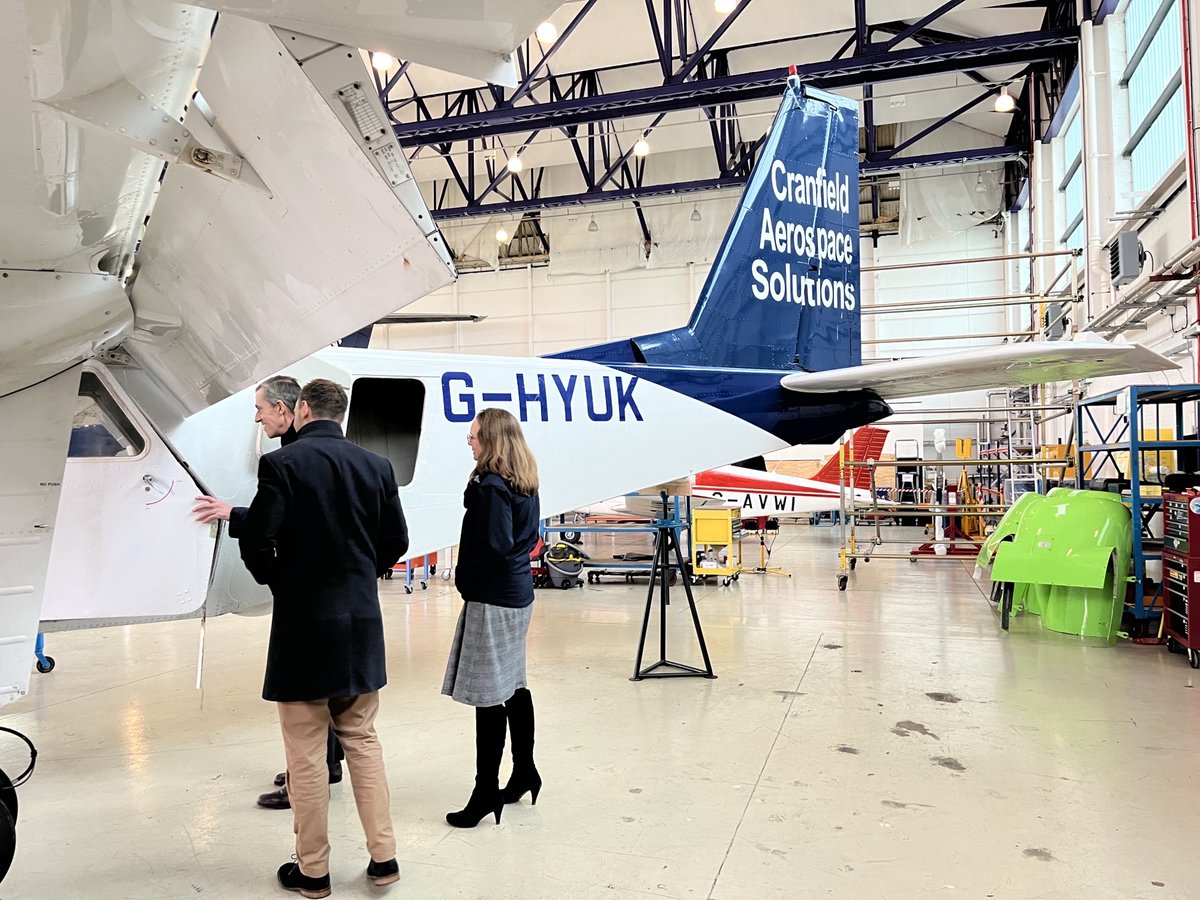 South West Bedfordshire MP @AndrewSelous was particularly interested in the potential to create high value jobs within the region, and the scalability of our work on developing zero-emissions aircraft on his visit to Cranfield last week! ✈️

#MP #Aviation #CranfieldAerospace