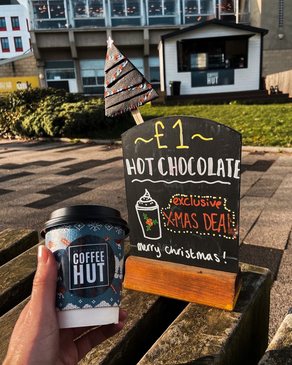 ‘Tis the season to treat yourself! Get in the Christmas spirit with our delicious £1 hot chocolate from @salfordcoffeehut ❄️🍫