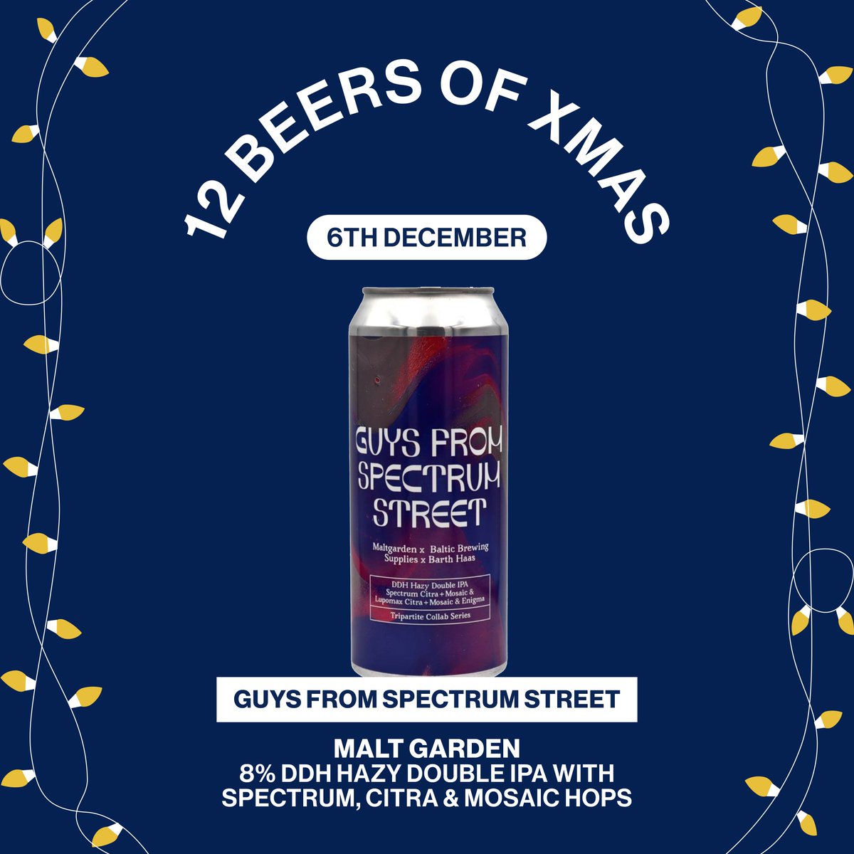 🍺🎄12 BEERS OF XMAS 🎄🍺

It's day 6, and we're already halfway through our 12 Beers Of Xmas showcase! Joining us today will be Malt garden from Guys from Spectrum street. 

#12beersofxmas #christmas #brewdog #craftbeer #guysfromspectrumstreet #bath  #brewdogbath