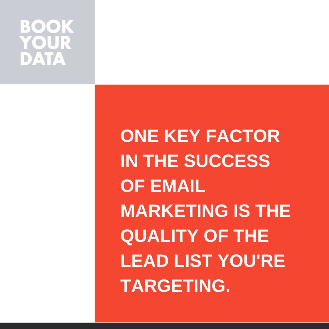 bookyourdata's tweet photo. What makes a good email? Many things: subject, copy, time you send... But the most important is who you send it to.

#coldemailing #leadgeneration #salesprospecting #b2bprospecting #emaildatabase #businessmailinglist https://t.co/5ViRfnzsCT