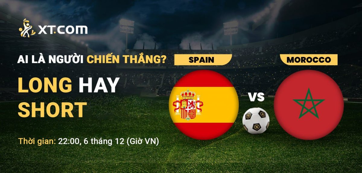 Spain 🆚 Morocco: Người Ma-rốc sẽ sống sót sau cơn sóng Tây Ban Nha? 😎

👉 Review trận đấu: xtsupport.zendesk.com/hc/en-us/artic…

💰 Giao dịch Futures để bình chọn cho đội tuyển bạn kỳ vọng sẽ chiến thắng: futures.xt.com/contract/u_bas…

#FIFAWorldCup #XTWorldCup22 #XTPredictFuture