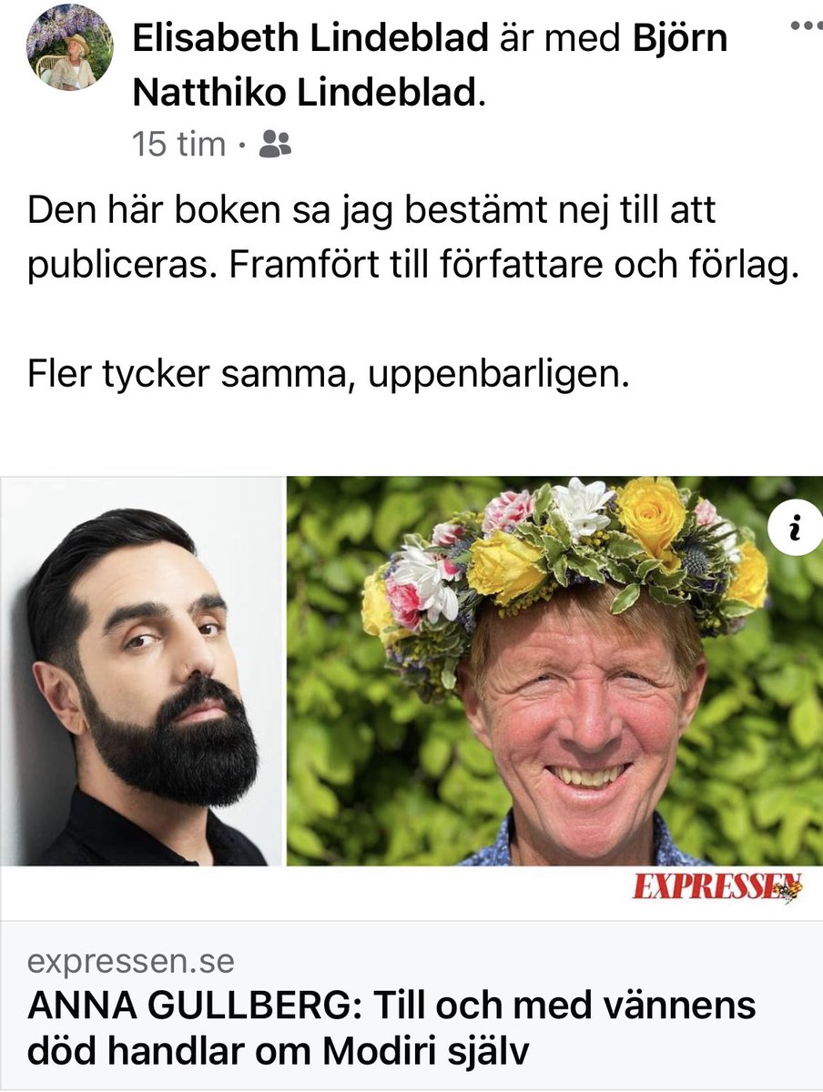 ulrikagood's tweet photo. Från Björns änka på Facebook. Ny nivå av lågt beteende. https://t.co/V6NxphTehs