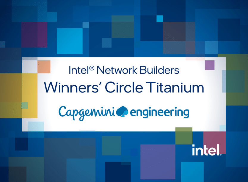 Capgemini's tweet photo. We're honored to be selected for an Intel® Network Builders Winners' Circle Award as a Titanium Member. A huge thanks to our team and our clients.

Learn more about our partnership: https://t.co/BGlvo4NIfO

#IntelBuilders #NetworkTransformation https://t.co/cG2FNoABsi