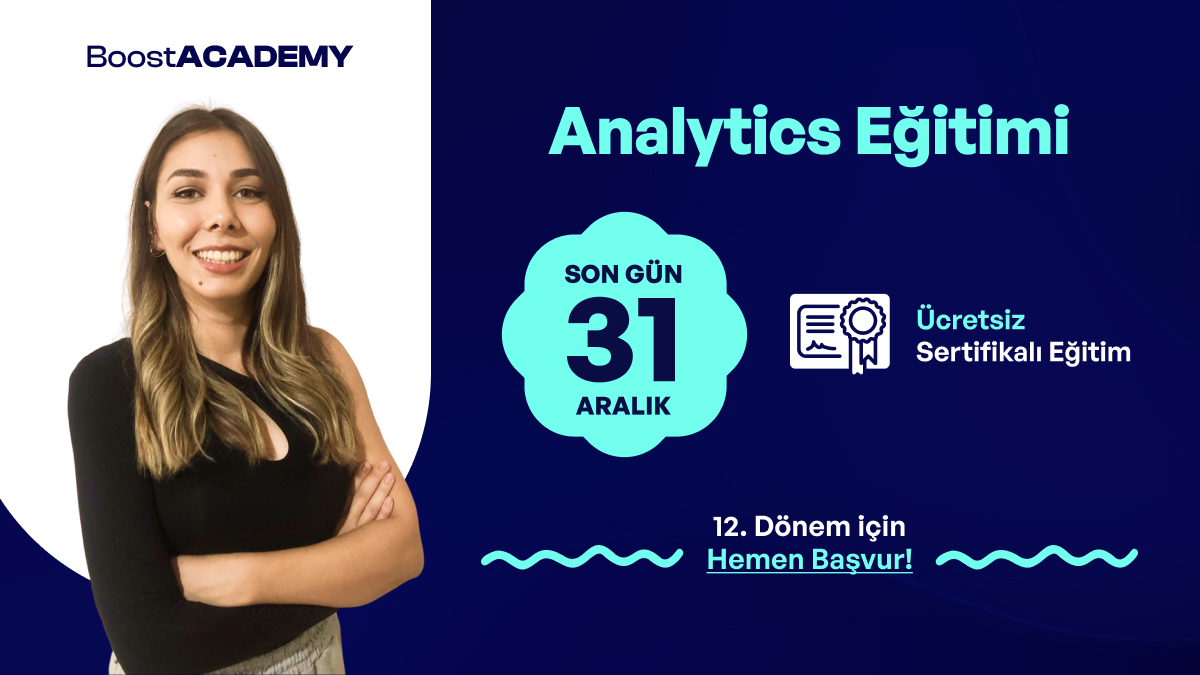 12. BoostAcademy dijital pazarlama uzmanlık eğitimi 9 Ocak 2023'de başlıyor!🥁 Full online ve ücretsiz olan eğitim sonunda, bitirme sertifikası alacaksın. 🎓⭐️ Hemen başvur, son gün 31 Aralık! 👉🏻 boostroas.studio/6dd #eğitimprogramı #dijitalpazarlama