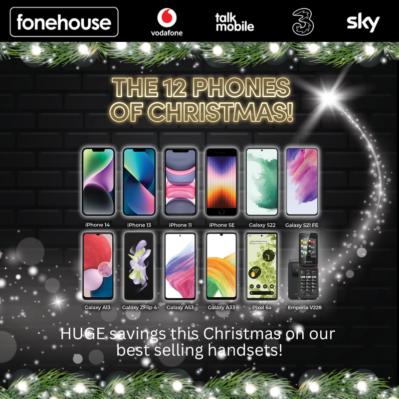 GoMobileRetail's tweet image. FONEHOUSE CHRISTMAS SPECIAL.

Join us as we count down to Christmas with 12 Phones of Christmas! Get special offers in store today. 

#christmas #fonehouse #phones #mobile #vodafone #three