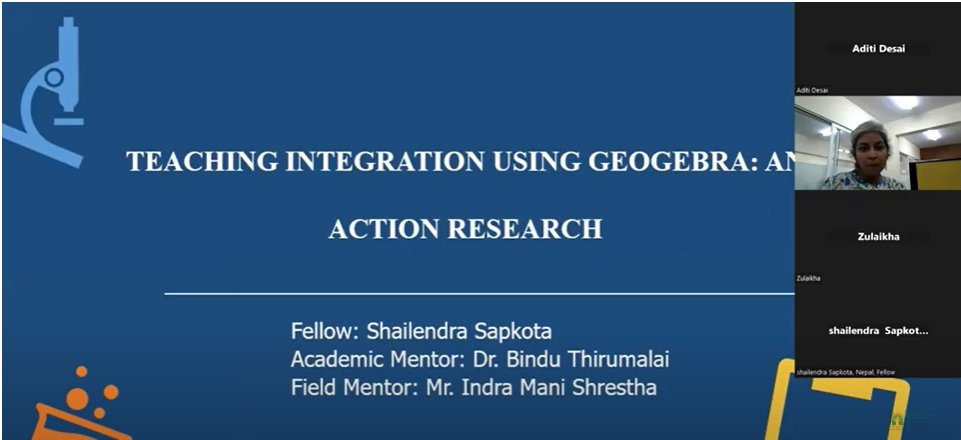 cete_tiss's tweet photo. Meet more MATPD fellows this week, and learn about their action research! As part of his action research, Shailendra Sapkota from Nepal is working with teachers to integrate the use of an interactive tool, @geogebra to teach calculus. https://t.co/96U74Nm0PF