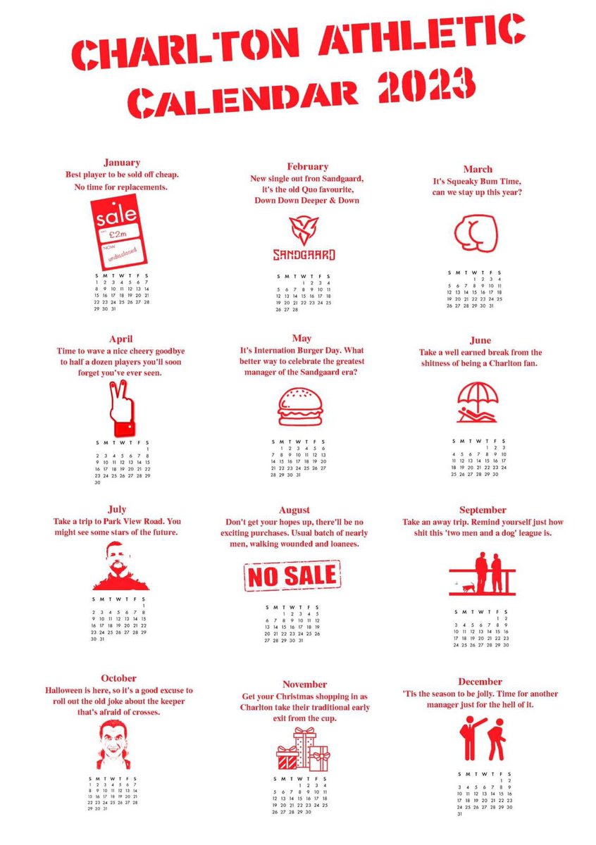 #cafc calendar now…a lovely Christmas stocking filler